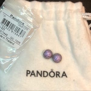 Pandora Open Bangle End Caps Purple CZ